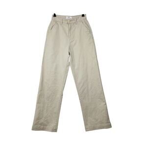 Cotton-On Straight Leg High Rise‎ Chino Pants Sz 4 Tan 4 Pockets Preppy School